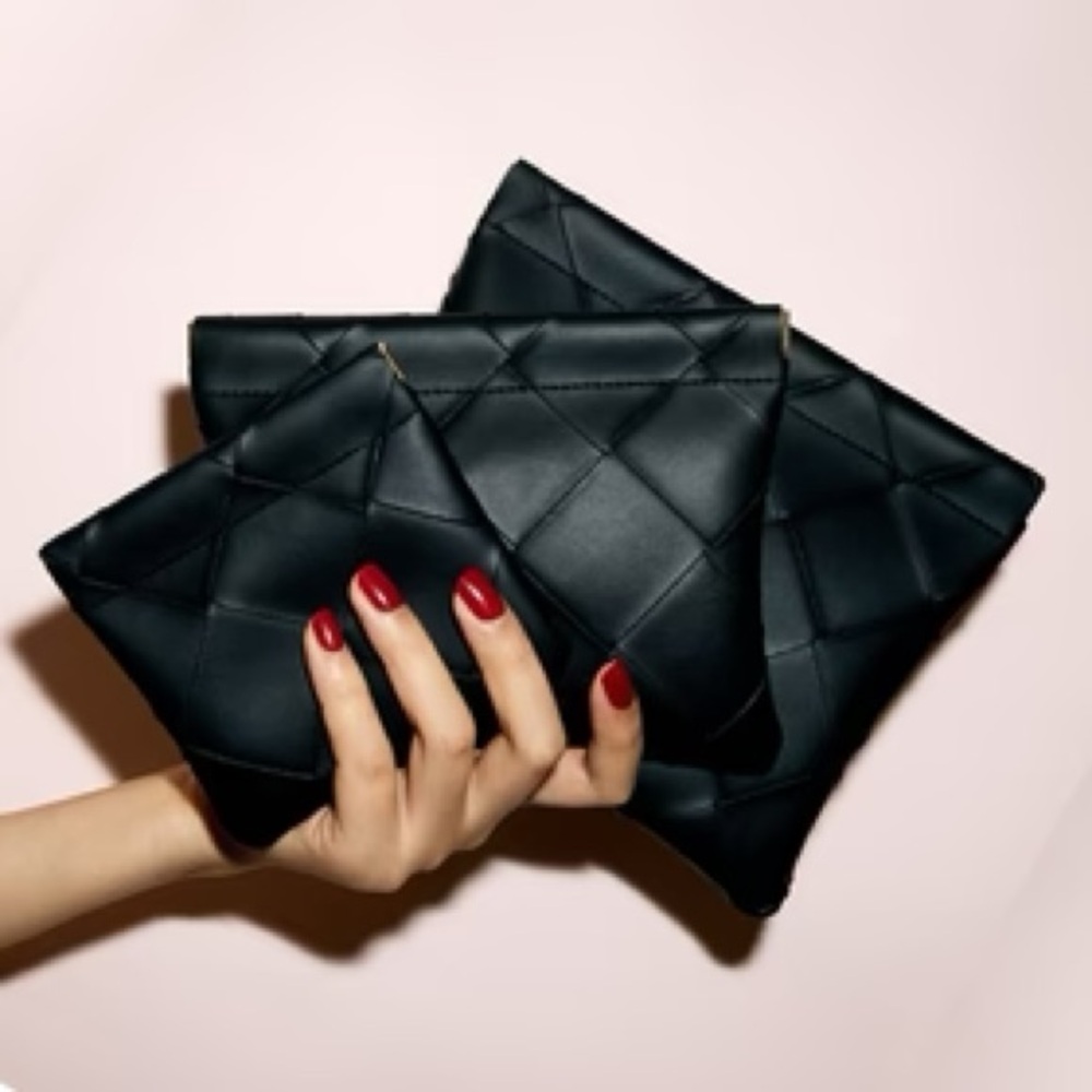 Black Woven Pouches Set of 3 (small medium large)